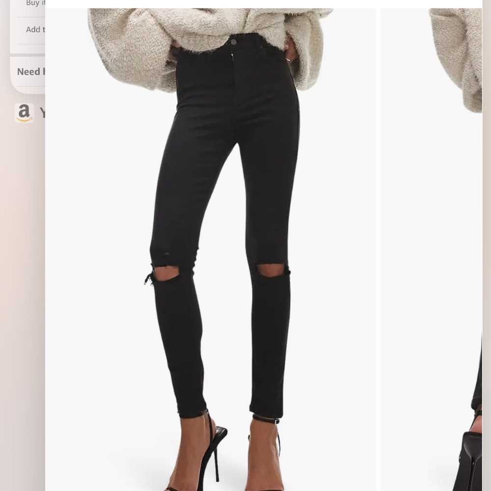 Topshop Ripped Black Jamie Jeans W26 L30